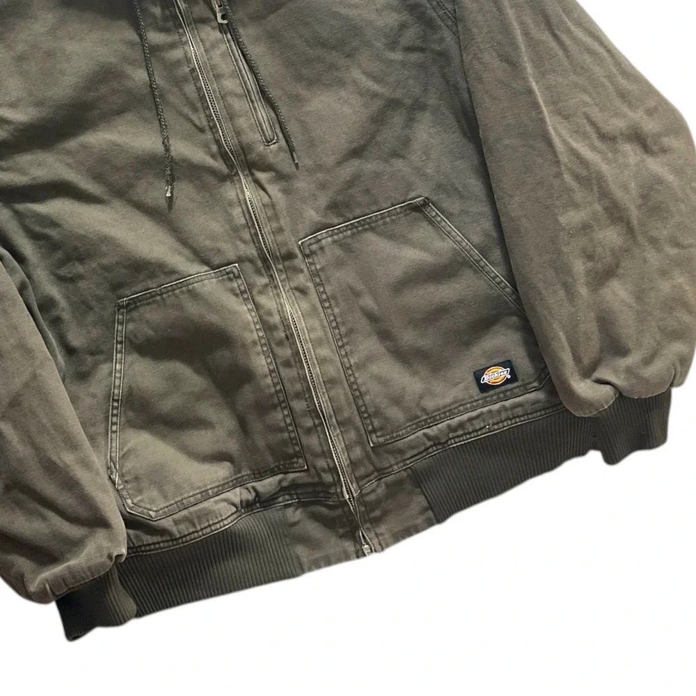 Dickies Heavy Workwear Canvas Hooded Workwear Jacket Zip Closure‎ Men's 2XL Tall
